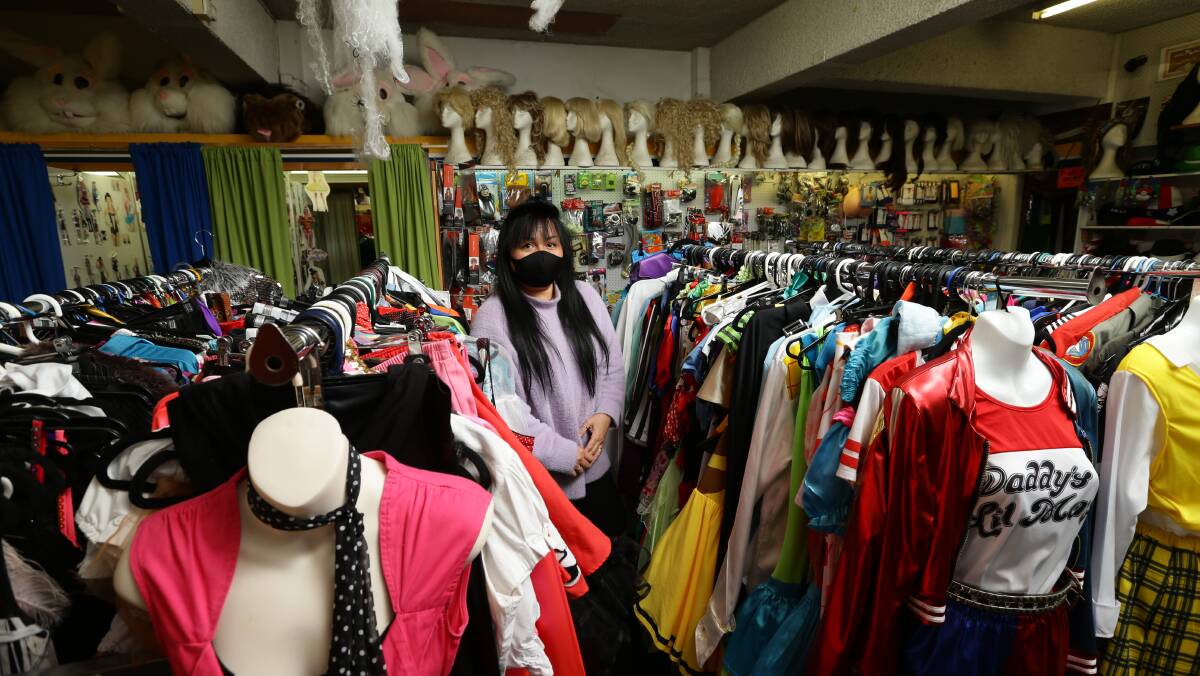 STRUGGLE STREET: Elna Delaney at The Costume Shoppe in East Maitland. Picture: Jonathan Carroll 
