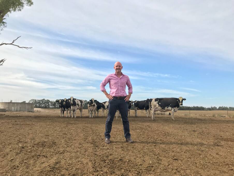 COALITION: NSW Primary Industries Minister Niall Blair on a dairy farm. 