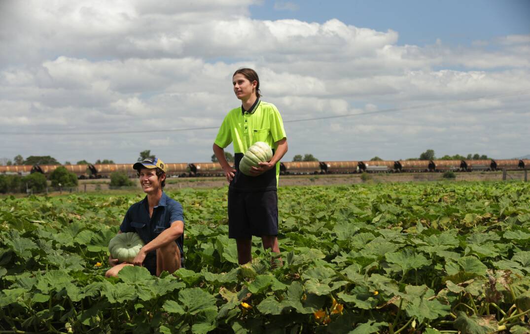 THE BIG DRY: Pitnacree vegetable growers Tom and Alex Woods can now access fresh water from the Hunter River. Picture: Simone De Peak. 