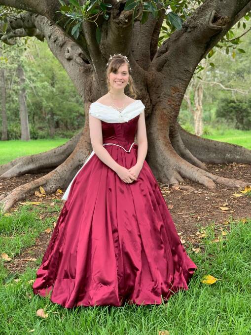 ONE OF A KIND: Gemalla de Beuzeville-Howarth wearing the1864 inspired gown she made using historical techniques. 