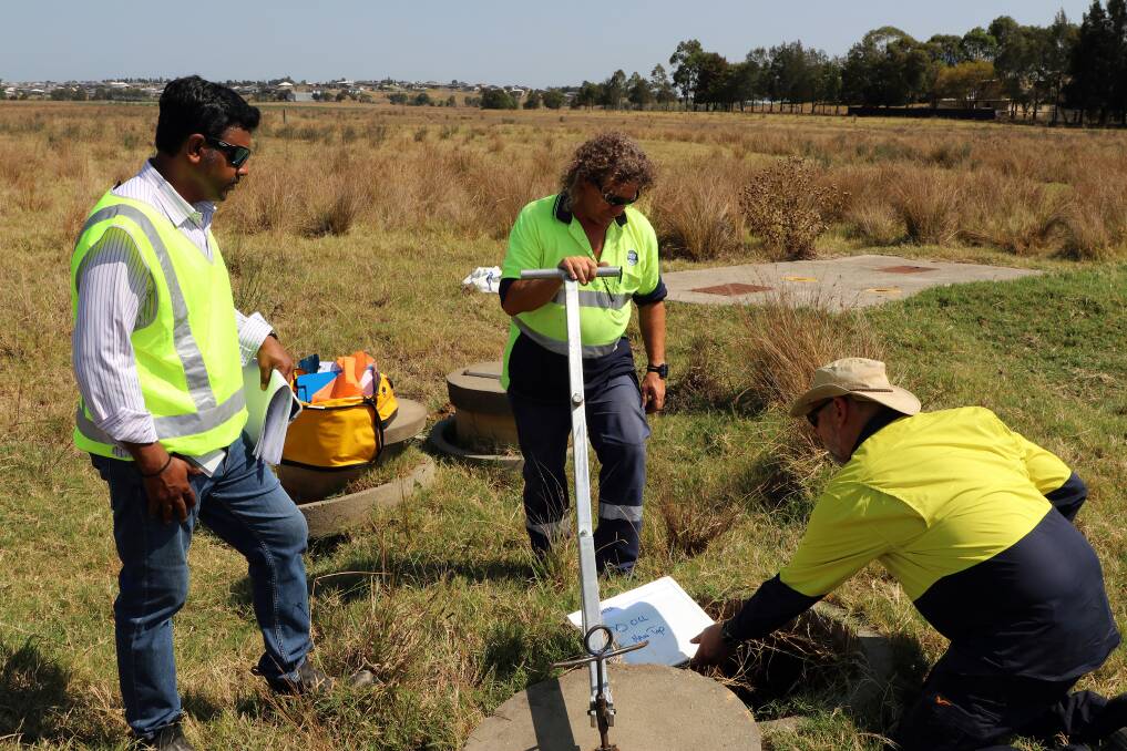 LEAK DETECTION: Hunter Water staff are using technology to monitor water pipes so leaks can be detected earlier. 