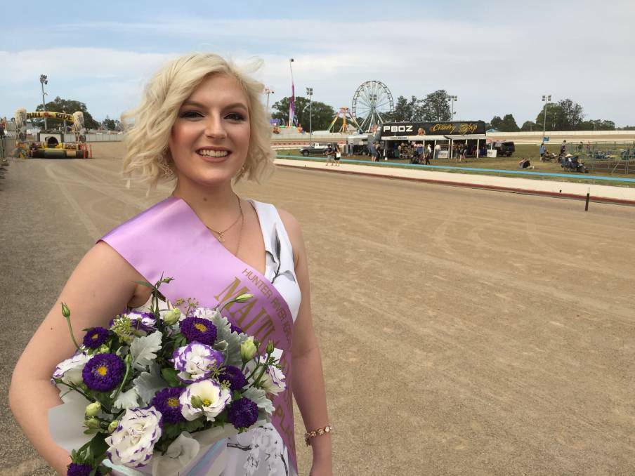 WINNER: Caitlin Hipwell at Maitland Show after she was named 2018 Maitland Showgirl and Miss Maitland. 