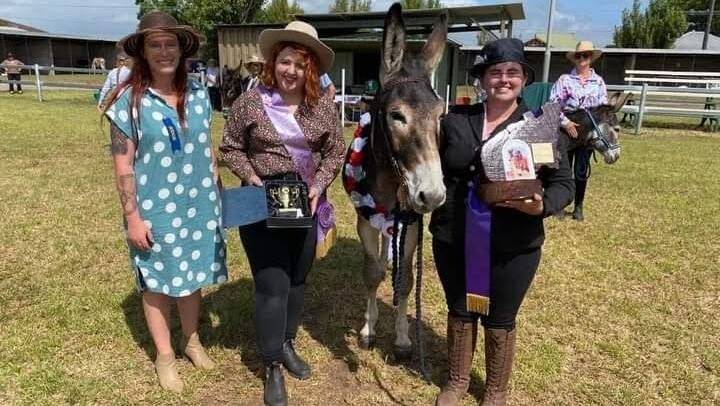 Caoilfhionn King, known as Caylin, (far right) with 2022 Maitland Young Woman Jaslyn Walters at the 2023 Maitland Show. Picture: supplied 