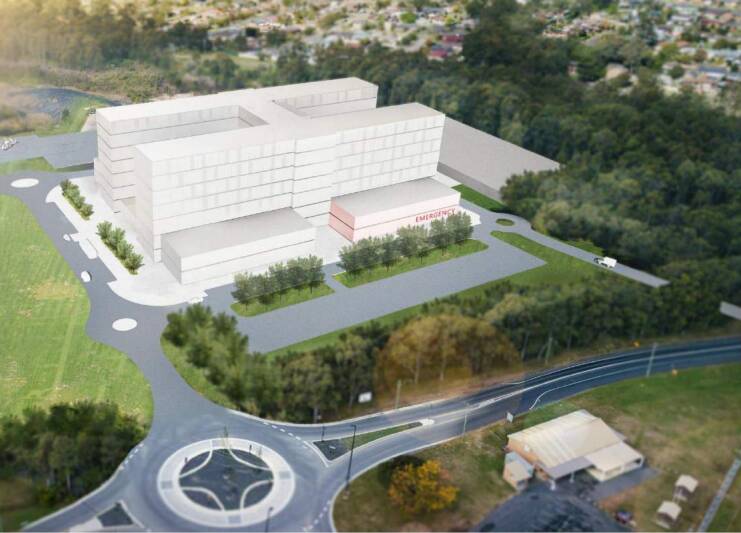 NEW HOSPITAL: An artist's impression of the new Maitland Hospital at Metford. 