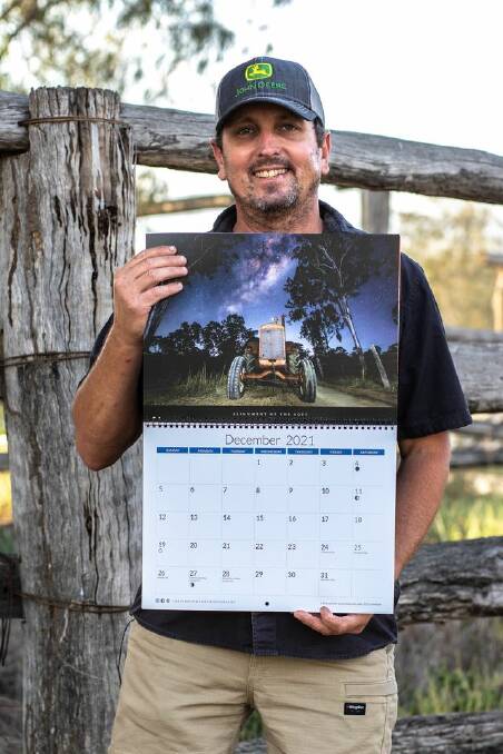 REACHING NEW BUYERS: Craig Bachmann, who lives and works on the land in the Lockyer Valley, with his calendar.