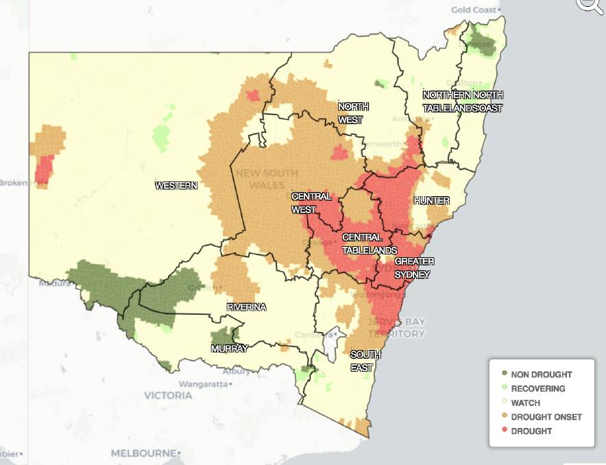 NSW: The Combined Drought Index shows how the state is coping after prolonged dry weather.