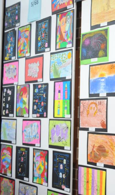 ART TIME: A closer look at some of the art works that were displayed in Tenambit Public School's hall. 