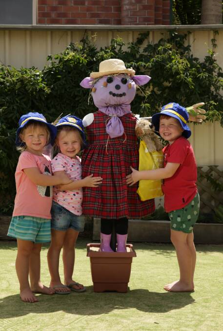 FUN: Ally Hickey, Marley Stevens and Emerson Johnston with the Kindy Patch Largs entry. Picture: Simone De Peak.