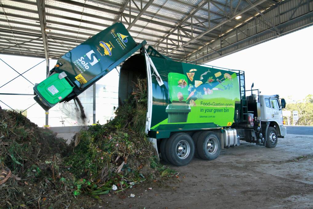 TRANSFORMATION: Organic waste, including food waste, from the Lake Macquarie Local Government Area being unloaded. 