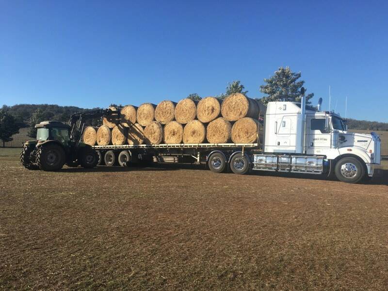 HAY DROP: 500 bales of hay from the Buy A Bale Hunter campaign are on their way to the Upper Hunter. 