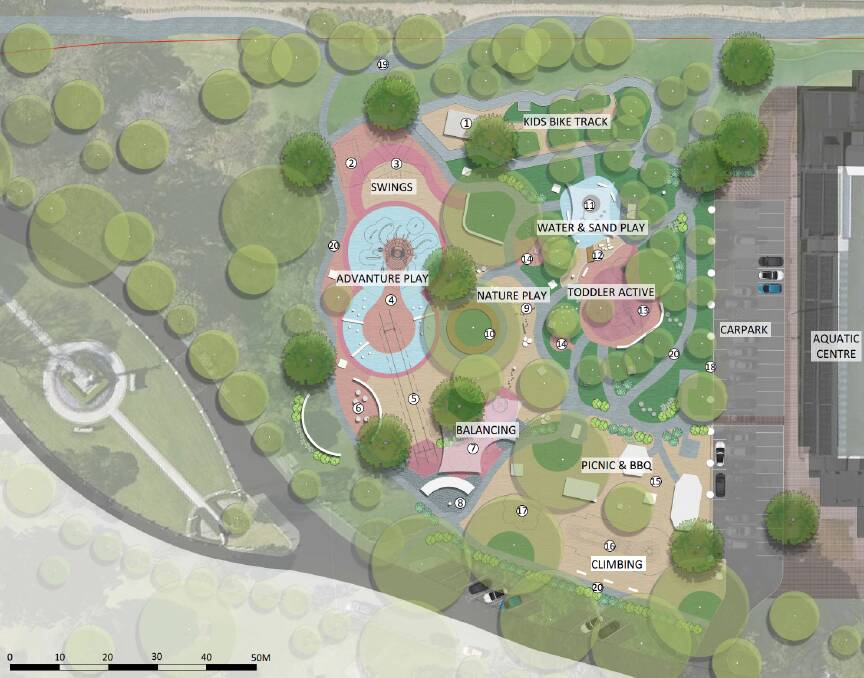 An artist's impression of the new play space at Maitland Park. Picture supplied