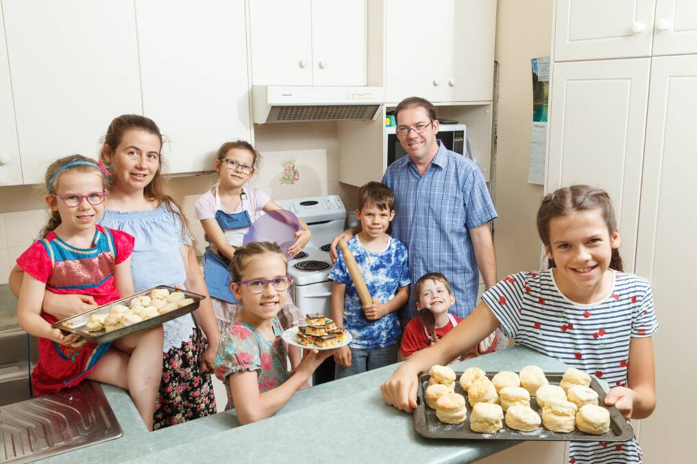 COOKS: The Scott family - Tabitha, 6, mum Vanessa, Hannah (front), 11, Miriam, 8, Jonathan, 10, dad Nathan, Elijah, 4, and Abigail, 13. 