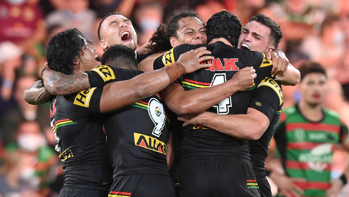 WE ARE THE CHAMPIONS: Penrith celebrate their grand final triumph. Picture: Getty Images