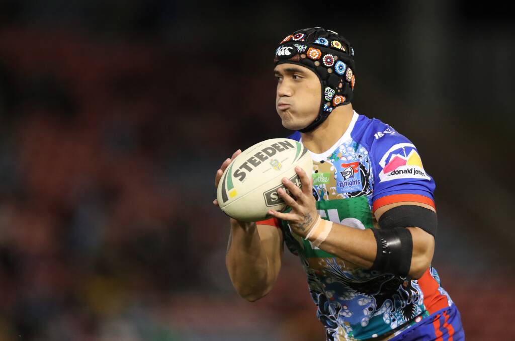 NEW DEAL: Sione Mata'utia has re-signed with Newcastle for three more seasons. He appears capable of becoming the first Knight to play in 300 NRL games.
