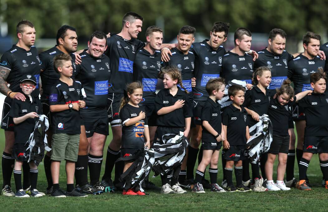 SO NEAR BUT YET SO FAR: Maitland Blacks players await kick-off before last weekend's grand final loss to the Hamilton Hawks at No.2 Sportsground. Picture: Marina Neil