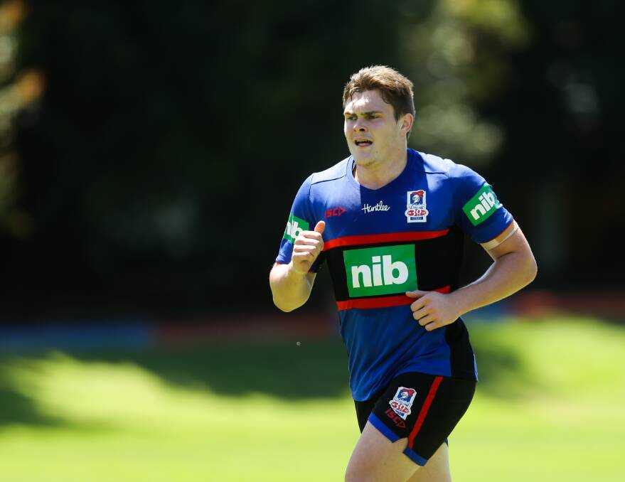 WORK ETHIC: Cessnock junior Brodie Jones has never been fitter as he chases an NRL debut with the Knights. Picture: Jonathan Carroll