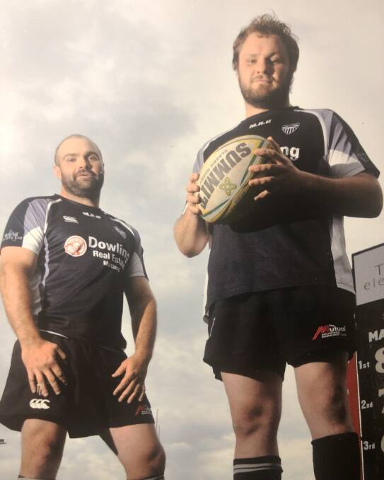 BROTHERS IN ARM: Jon and Dan Runchel before playing for Maitand in the 2010 grand final. Picture: Maitland Mercury
