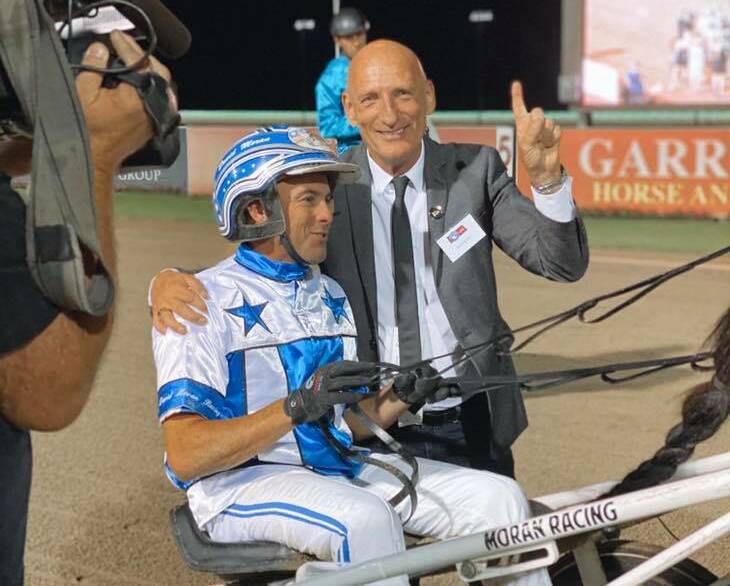 Kevin Gordon and David Moran after the Chariots of Fire win. Picture: Club Menangle