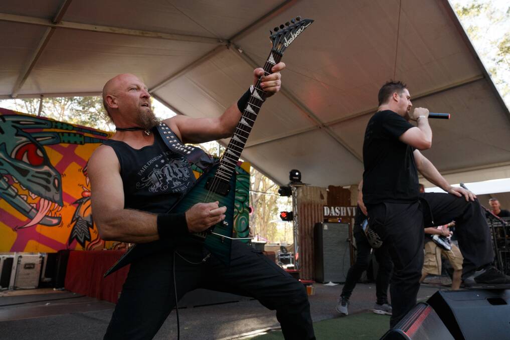 GET LOUD: Frankenbok performing at the last Thrashville in 2018. Picture: Max Mason-Hubers
