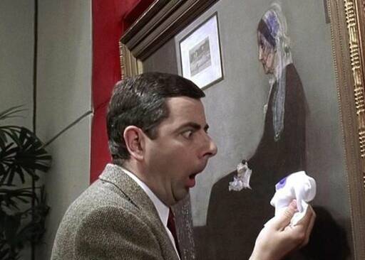 It's the stuff of fiction, but too often has become a reality! Mr Bean destroyed James Abbott McNeill Whistler's $36 million portrait 'Whistler's Mother' in the 1997 'Bean Movie'. Though botched art restorations happen all too often all over the world!