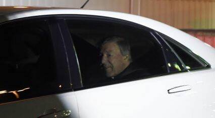 Cardinal George Pell arrives in Sydney on Monday morning. Photo: Nick Moir
