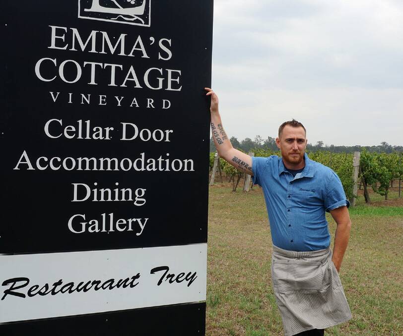 EXPERIENCE: Former COQUUN head chef Bryce Reynolds has launched Restaurant Trey at Lovedale's Emma's Cottage Vineyard.