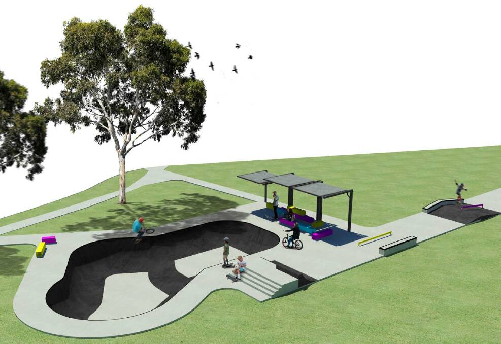 READY TO SHRED: An artist impression of the new skate park under construction at Lawes Street, East Maitland. Picture: Maitland Council