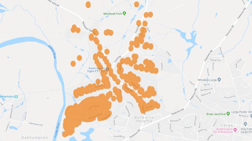 450 Ausgrid customers without power around Maitland