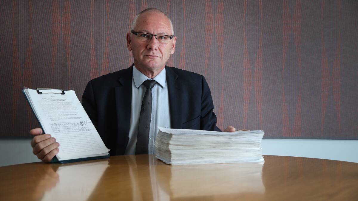 CHANGE: Maitland Christian Church pastor Bob Cotton gathered 13,000 signatures for a petition calling for harsher penalties for concealing child sex abuse. Picture: Marina Neil