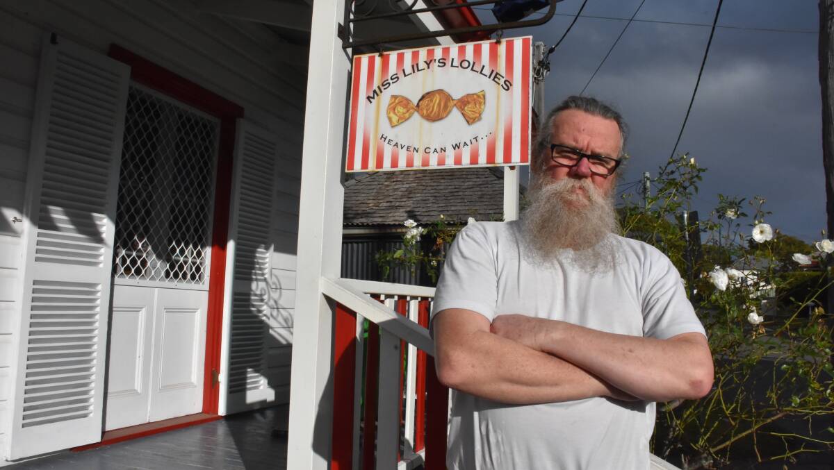CRIME: Miss Lily's Lollies owner Brett Deards has continually had to patch up break-ins at his Morpeth store.