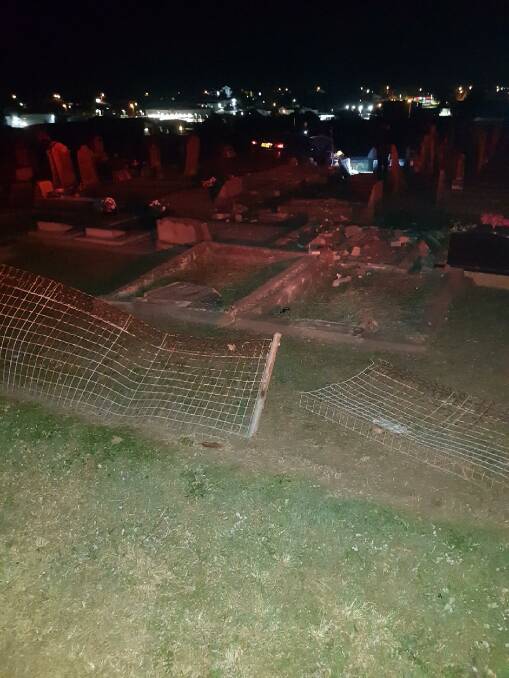 Grave sites smashed at Telarah cemetery in wild pursuit
