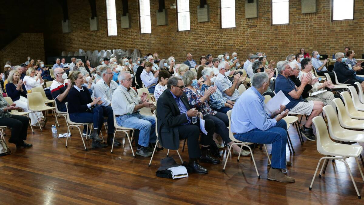 A public meeting where people voiced objections to Martins Creek Quarry expansion in November. Picture by Jonathan Carroll