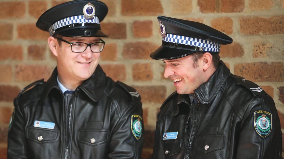 Senior Constable Dean Hofman and Senior Constable Robert Brown. Picture: Marina Neil