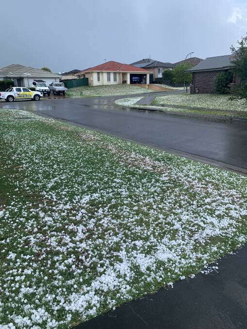Hail in Rutherford. Picture by Telesha Ferguson