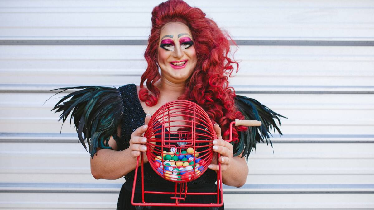 DRAG QUEEN BINGO: Popular entertainer Timberlina is performing at Beresfield Bowling Club on Saturday night. Pictures: Molly and Mae