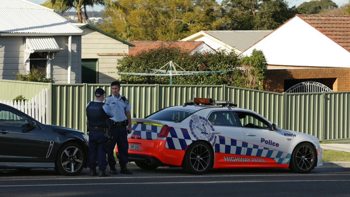 SEARCH: Police on scene at East Maitland on Thursday afternoon. Picture: Simone De Peak