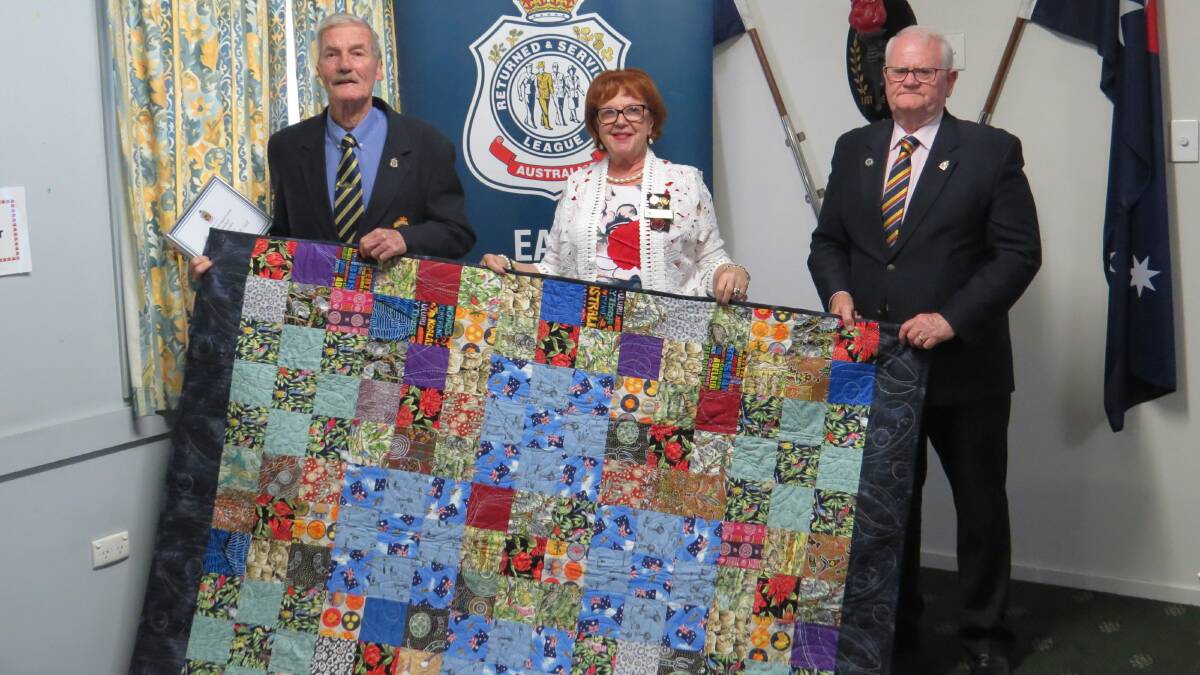 DONATION: East Maitland RSL Sub-Branch vice president Brian Boughton, RSL NSWs Womens Auxiliary coordinator Pauline James and RSL NSW acting president Ray James.