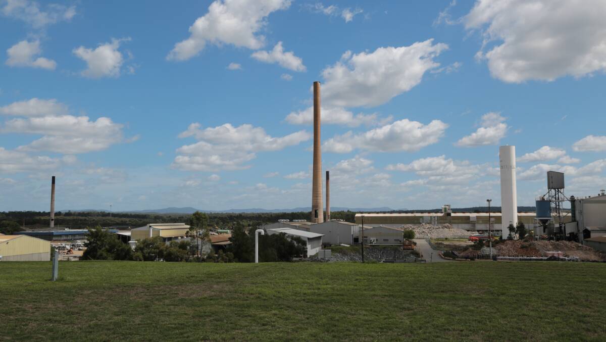 The iconic stacks at the former Hydro Aluminium site before demolition.