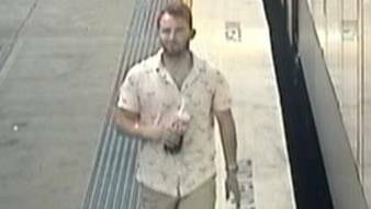 INCIDENT: CCTV captured Wade Glen Newbold at the train station.