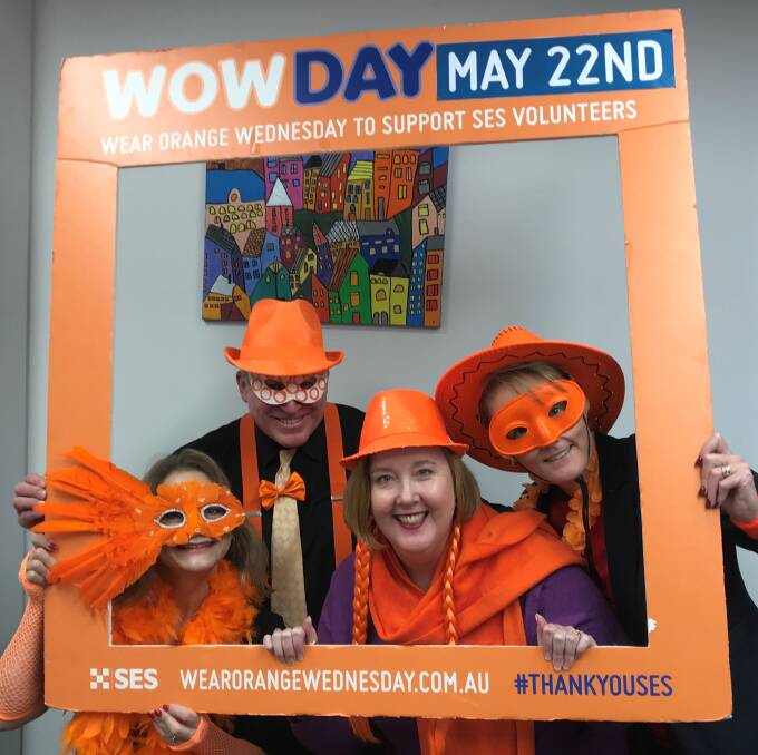 Maitland MP Jenny Aitchison and staff ready for Wear Orange Wednesday.