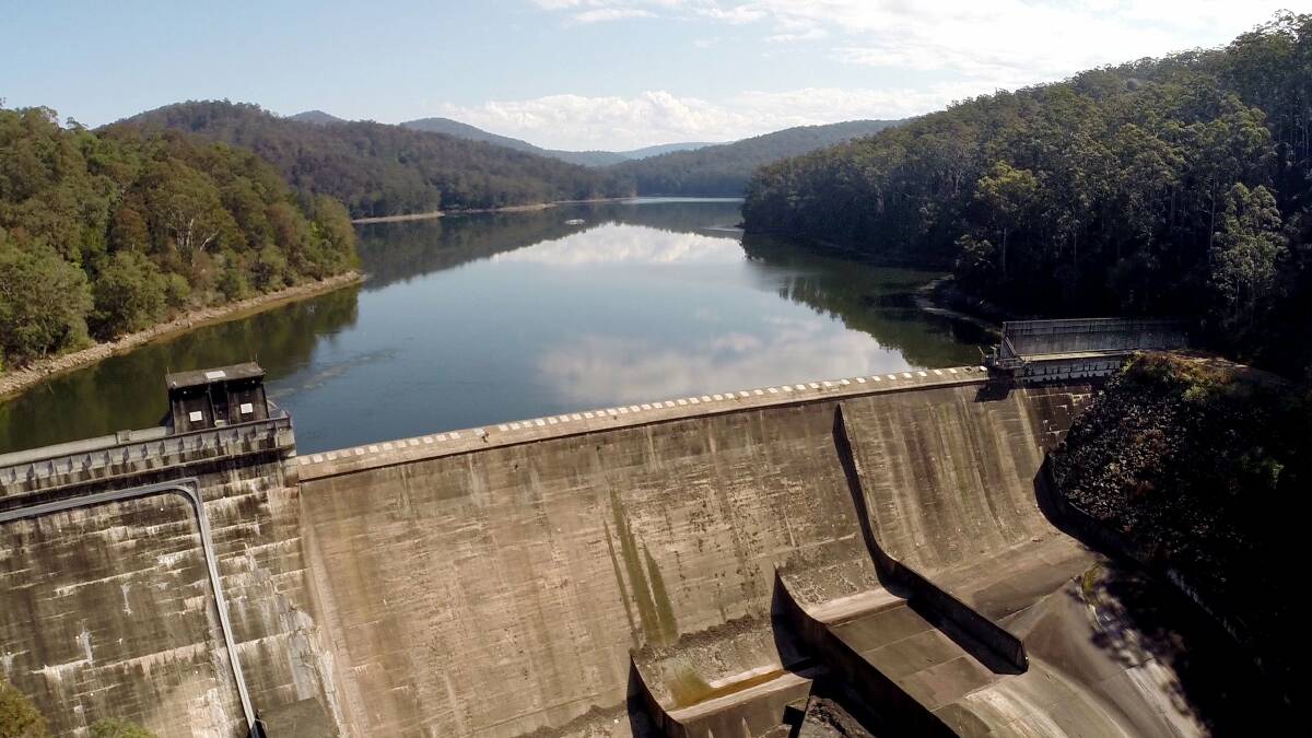 Chichester Dam in 2015. The dam currently sits at just over half full