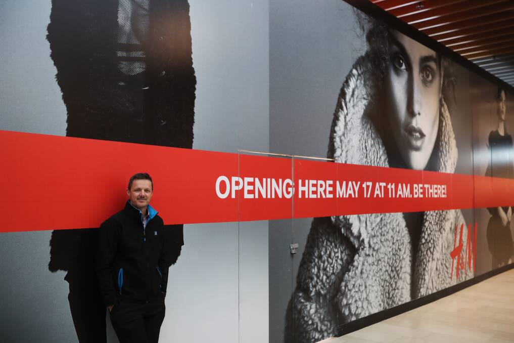 SOON: Stockland Green Hills centre manager Chris Travers in front of the H&M store, which is set to open on Thursday. Picture: Jonathan Carroll