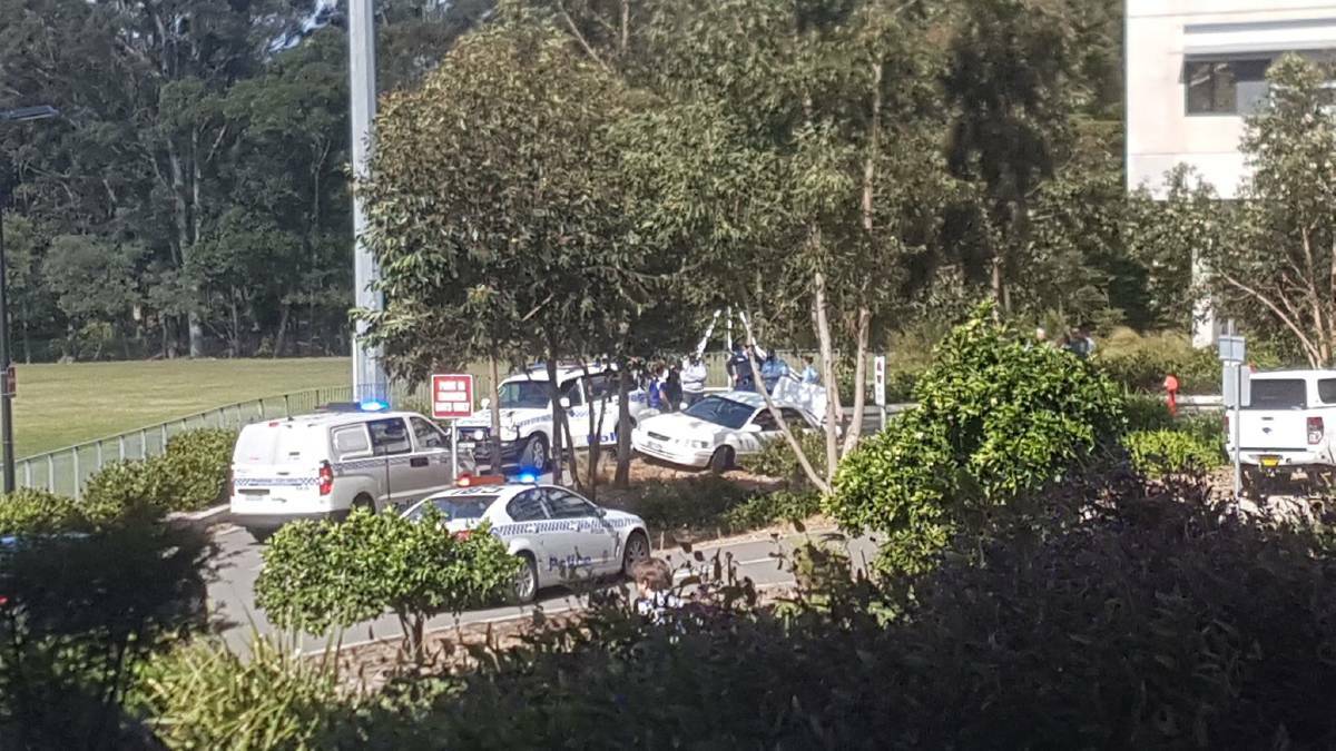A 32 year-old man has been arrested after a vehicle was involved in a minor collision with a police car on the University of Newcastle campus Tuesday. Picture: Supplied.
