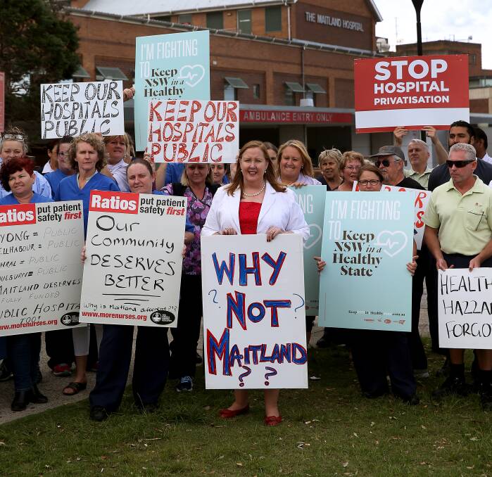 LEADING FROM THE FRONT: Member for Maitland Jenny Aitchison has led the fight against a Public Private Partnership funding model for the new hospital.
