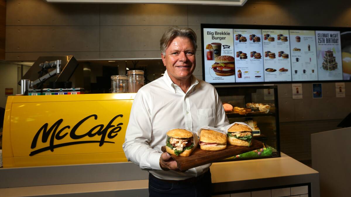 COELIAC FRIENDLY: McDonalds Maitland Food Court co-owner Murray McKeough with some gluten free food at the restaurant. Picture: Johnathan Carroll
