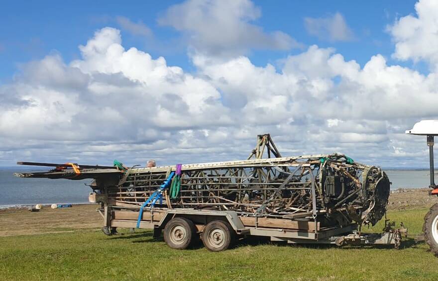 RUSTY RESTORATION: The plane ready to be towed to Lethbridge Airport for restoration. Picture: Jarrod Tippins