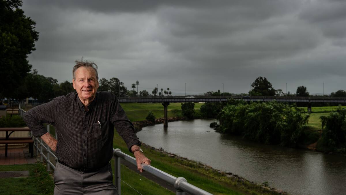 FLOOD OF THOUGHTS: Chas Keys pictured at The Hunter River, Maitland in 2020. PICTURE: Marina Neil.