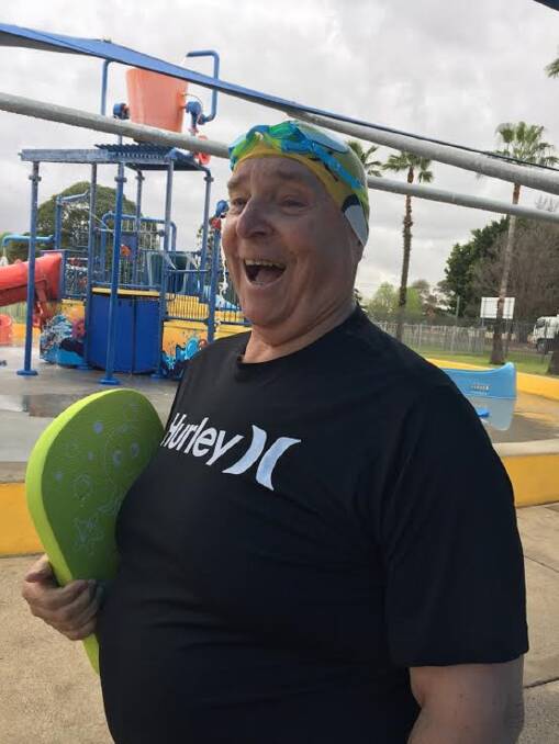 GOOD SPORT: Cr Henry Meskauskas at Maitland pool during Thursday's cold conditions. Picture - Donna Sharpe.