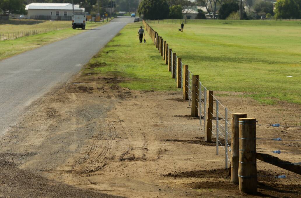 FENCED IN: Maitland City Council has fenced off Mt Pleasant Street cricket fields in an attempt to stop vandals doing burnouts on the public land. Picture: Jonathan Carroll.