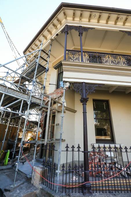 PAINSTAKING: The restoration process on the former bank building will be long and tedious. PICTURE: Marina Neil.